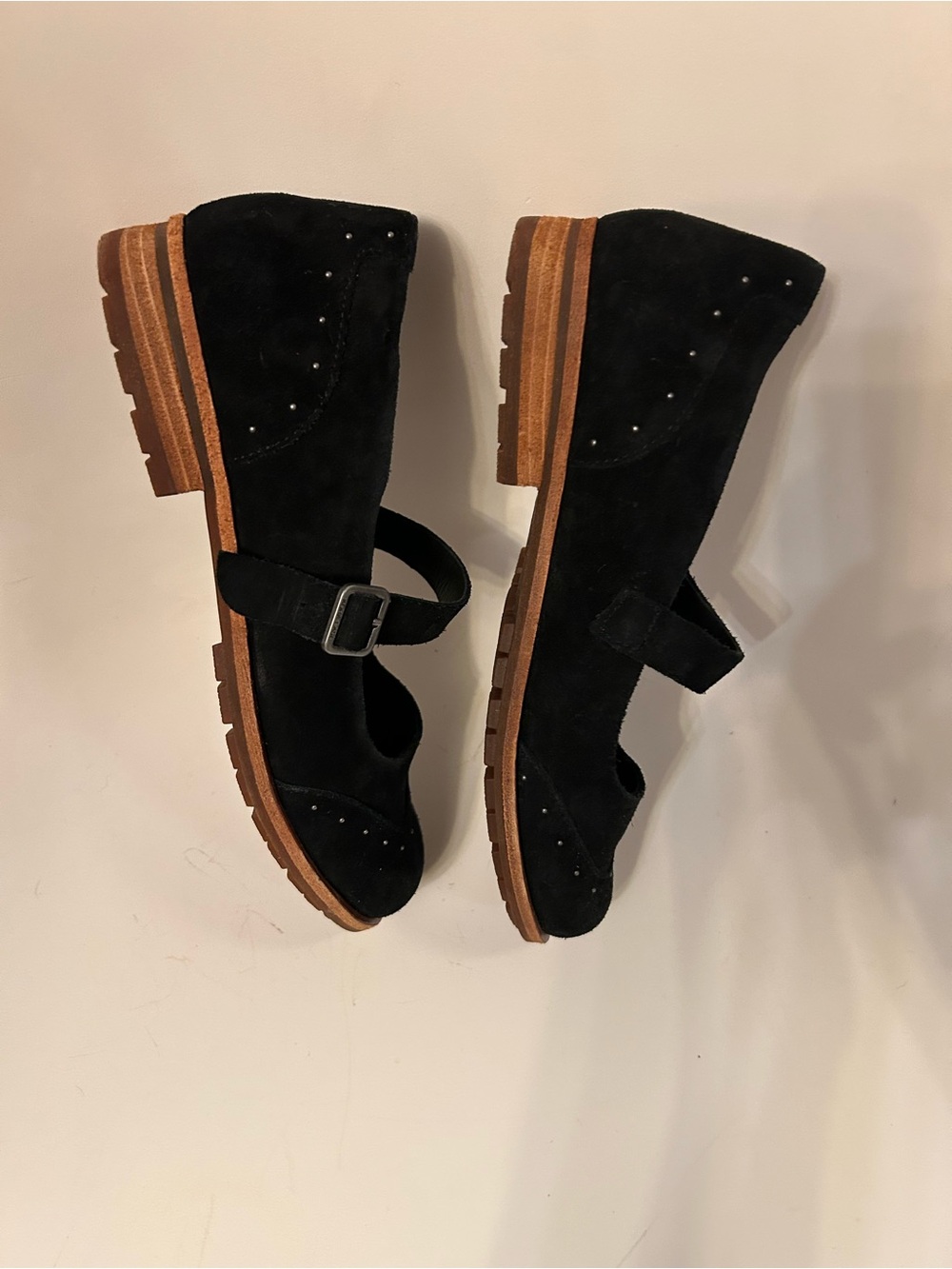Kork-Ease Black Suede Mary Jane Loafers with Stud Detail - Picture 8 of 16